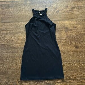 Black High Neck Mini Dress